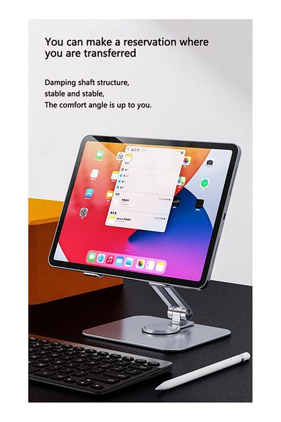 FlashHawk Aluminum iPad Stand,Rotatable Height Adjustable Tablet Holder for 14 inch