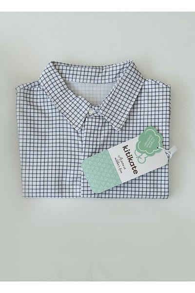 kitikate Organic Saku Shirt - White and Indigo