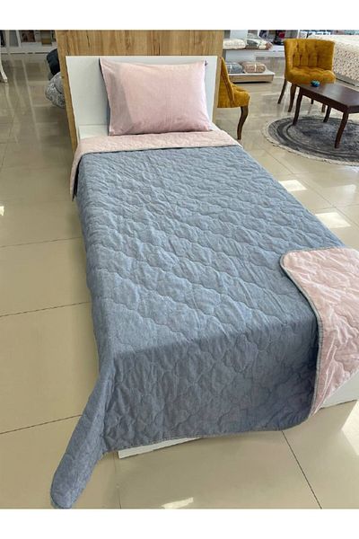 Sudemhome Set cuvertură de pat cu două fețe matlasată pentru o singură persoană Husă de pat pentru camera copiilor adolescenți Dusty Rose
