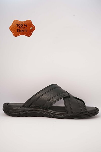 Kristal Kr.97 Anatomical Sole Inside and Outside Genuine Leather Men's Slippers