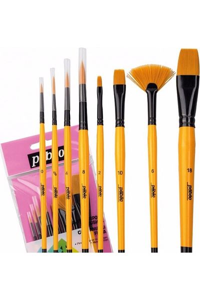Pebeo Multi-Purpose Brush Set - Synthetic Bristle for Water Acrylic and Oil Painting Works