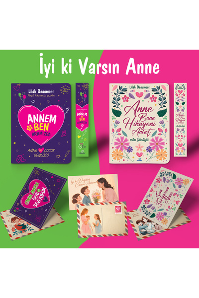 nesnel yayınlar İyi Ki Varsın Anne Ayraç Kartpostal - Annem ve Ben - Anne Ban...