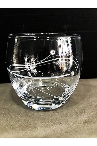 DECOSTYLE 1. Quality Stone Decorated Barel Decor, 6 Water Glasses and Soft Drinks