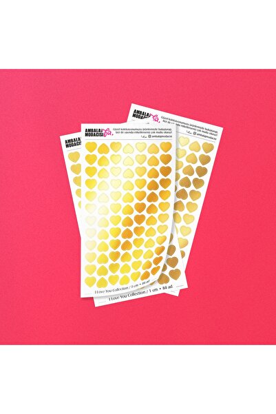 Ambalaj Modacısı مجموعة أنا أحبك (قلب ورق ذهبي 1 سم) 100 قطعة