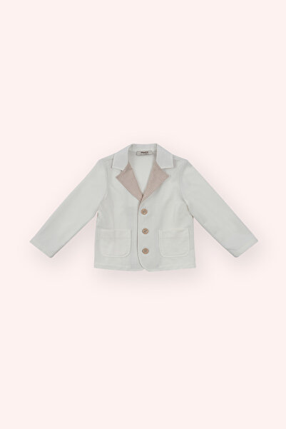 Panço Erkek Bebek Ekru Örme Ceket