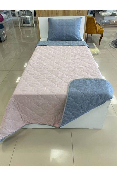 Sudemhome Set cuvertură de pat cu două fețe matlasată pentru o singură persoană Husă de pat pentru camera copiilor adolescenți Dusty Rose