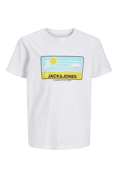 Jack & Jones Jack Jones JJPeak καλοκαιρινό μπλουζάκι με λευκό παιδικό μπλουζάκι 12269975 -01