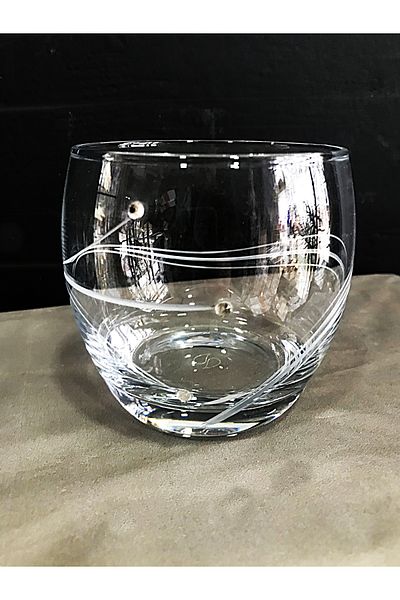 DECOSTYLE 1. Quality Stone Decorated Barel Decor, 6 Water Glasses and Soft Drinks