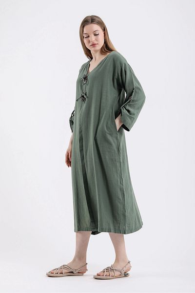 SUMEF Rochie de in cu cataramă-kakiSus (Patli)