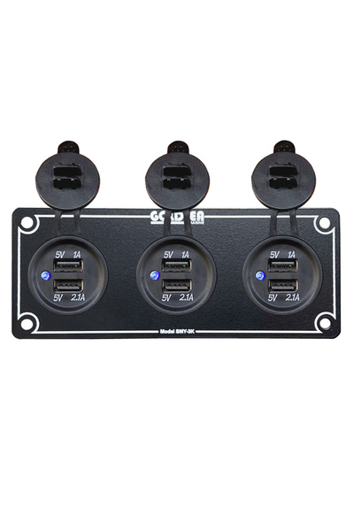 SomayStore Tekne Usb Usb Usb Soketi Metal Çerçeveli 12-24v 60x160mm