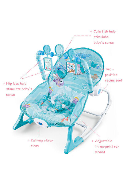 Ma Baby Multifunctional Baby Rocker, Music Vibration Rocking Bed, Rocking Chair Recliner