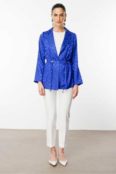 Moda İlgi Modailgi  Puan Jakarlı Beli Büzgülü İkili Takım Saks