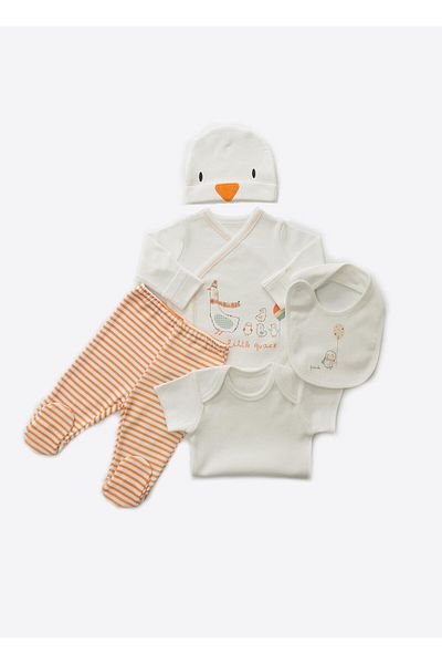 kitikate Organic Little Duck Hospital Exit Set Ecru/Orange