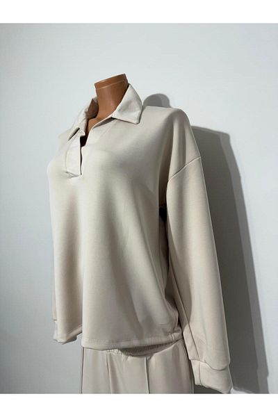 NOXS Women's Cream Color Oyşo Tracksuit Set