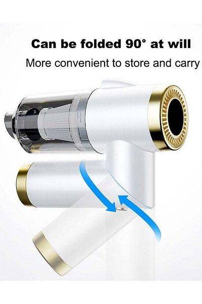 COOYA Handheld Car Vacuum Cleaner, Wireless Car, Dry Wet Dual-use, Super Suction, Foldable(White)