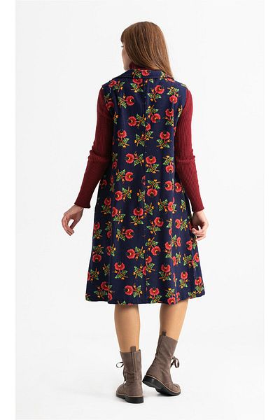 Eliş Şile Bezi Sleeveless Flannel Esra Midi Size Autumn And Winter Vest/Dress Navy Blue Lcvt