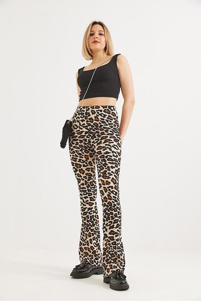 CALİENTE Leggings cu tivuri largi leopard spaniol