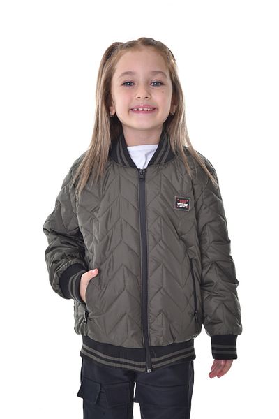 freemen Sports Girl Sports Children's Khaki College Collar Lined Water and Windproof Zipper Pocket Coat Jacket