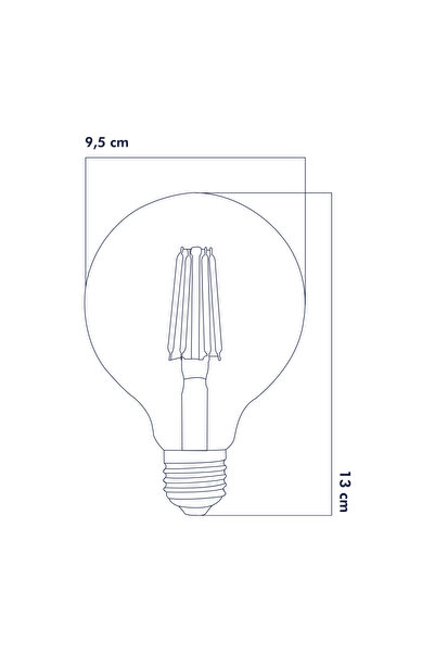 Heka Rustik Led Ampul E27 G95 6W 2500K Gün Işığı ERD-82