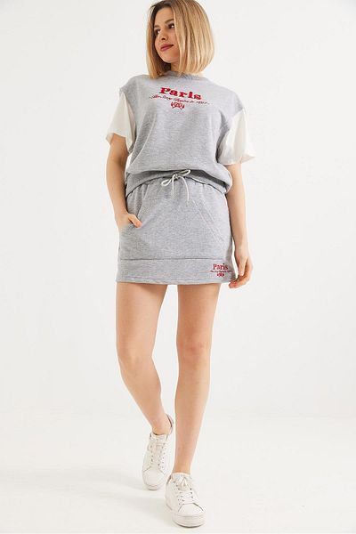 CALİENTE Shorts Skirt Double Sports Suit Gray