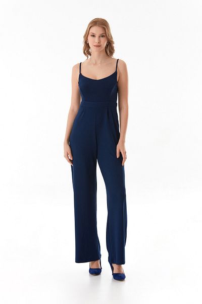 Fulla Moda Modal Jumpsuit with Straps and Zipper