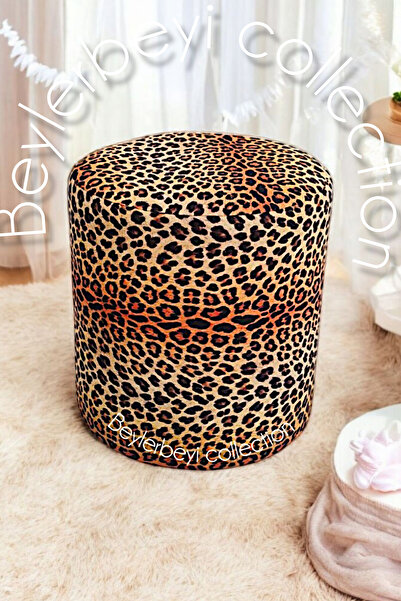 BEYLERBEYİ Puf , leopar düz Kumaş ,makyaj Pufu Puf Sandalye Ayak Uzatma Pufu ...