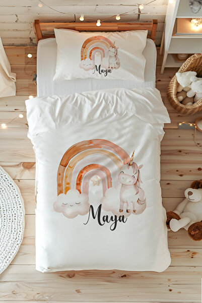 Named Single 100% Cotton Duvet Cover Set (160X220 cm) Unicorn