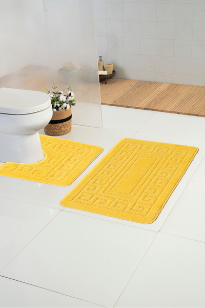 Moda Dekor Standart Alma Sarı 50x80 - 50x40 2'li Banyo Paspası