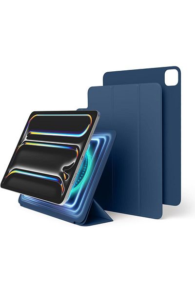 Elago جراب مغناطيسي لجهاز iPad Pro مقاس 11 بوصة M4 - أزرق مع وظيفة السكون والاستيقاظ التلقائي