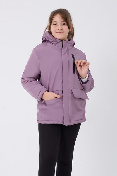 freemen Sports Girl Sportswear Children Lilac Water and Windproof Hooded 3 Pocket Coats & Parkas