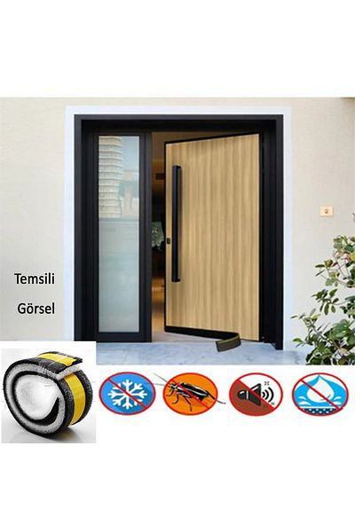 Badem10 Burete adeziv sub prag de ușă Spumă fină Bandă de izolare la rece Fitil 90 cm Blocare împotriva insectelor de praf