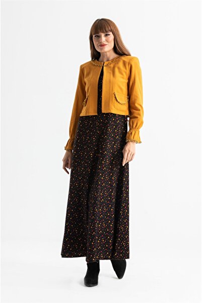 Eliş Şile Bezi Αμάνικο φόρεμα Selen Flannel Μακρύ Φθινοπωρινό και Χειμερινό Φ...