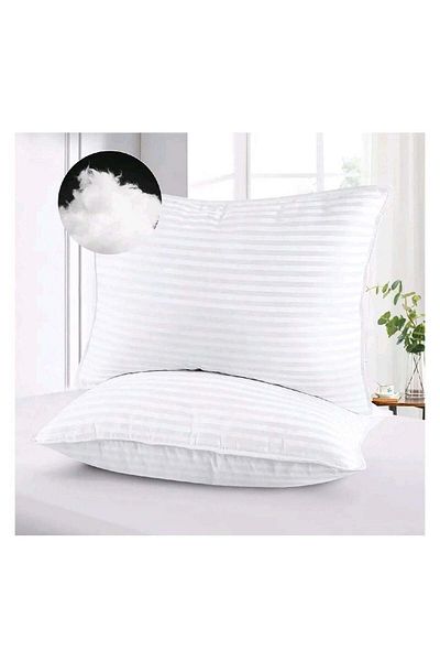 Comfy SET OF 2 HOTEL QUALITY STRIPE HYPOALLERGENIC COTTON PILLOW
