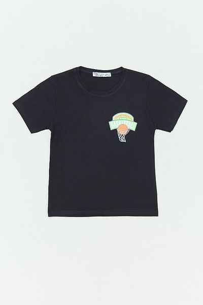 Fulla Moda Boys' T-Shirt with Basketball Print on the Front and Back