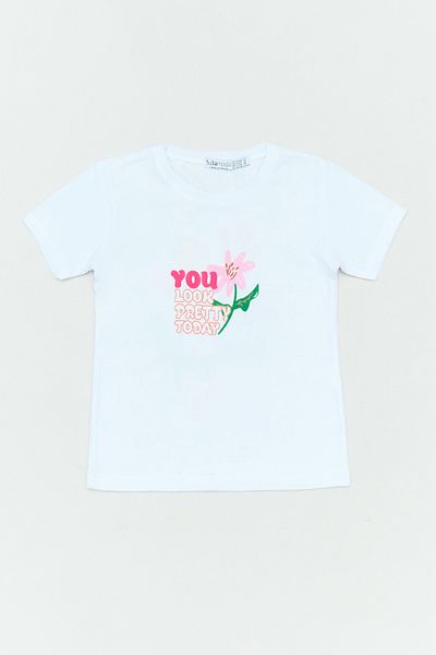 Fulla Moda Tricou pentru fetiță, 100% bumbac, imprimat față și spate
