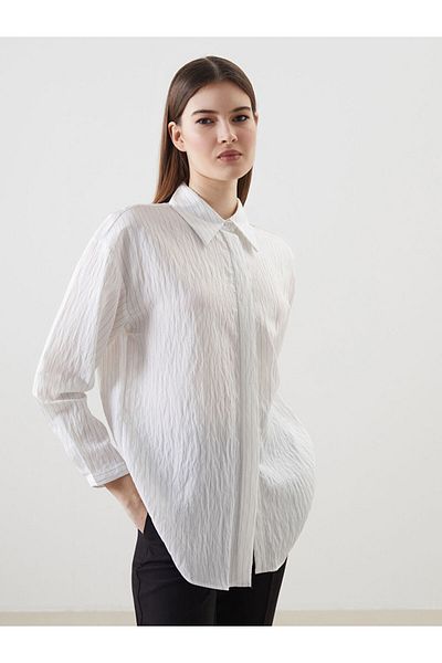 LC Waikiki New Season Striped Oversize Women's Shirt Tunic - S5Ks24Z8