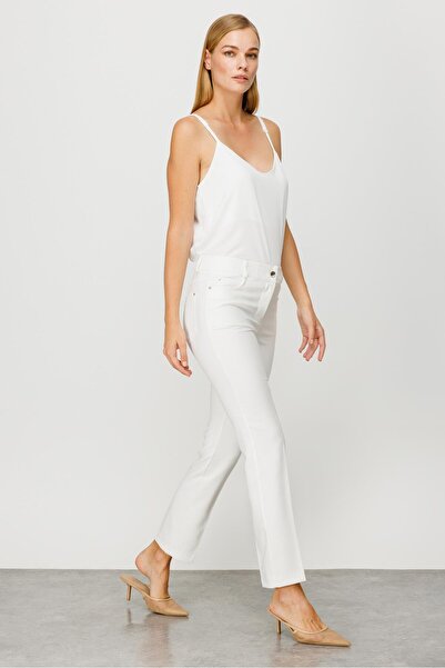 Moda İlgi Modailgi Beş Cep Dar Paça Pantolon Ekru