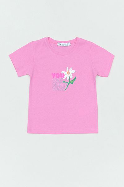 Fulla Moda 100% Cotton Front and Back Printed Girls' T-Shirt
