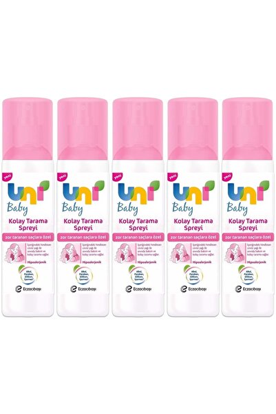 Uni Baby Kolay Saç Tarama Spreyi 200ml (YENİ) Zor Taranan Saçlara Özel (5 Lİ ...