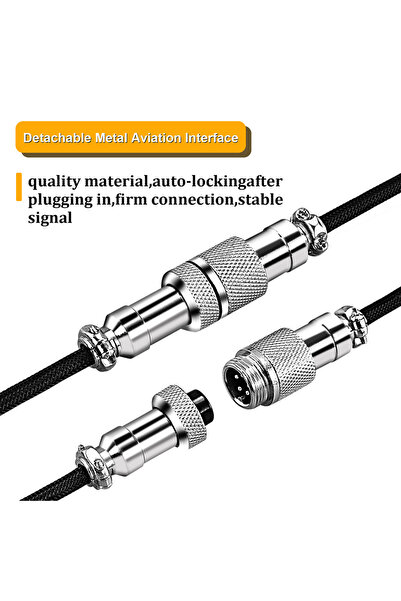 silabor Coiled Kablo (Sarmal) 120cm + 35cm | Mekanik & Manyetik Klavye Kablosu | Type-C USB, 8K 8000Hz