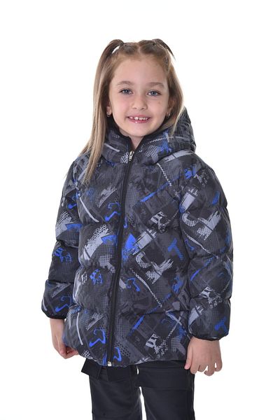 freemen Sports Girl Sports Coat - Saks Anthracite Digital Pattern, Hooded Fleece Water and Wind Proof