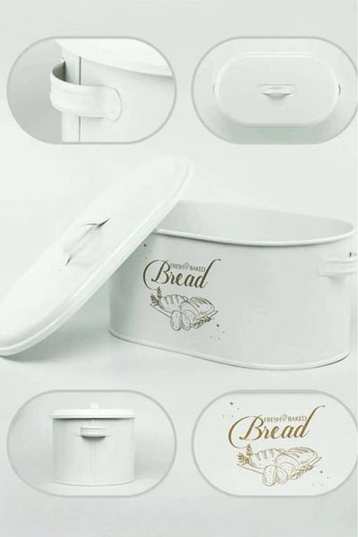 Bayev White Italian Style Metal Bread Bowl