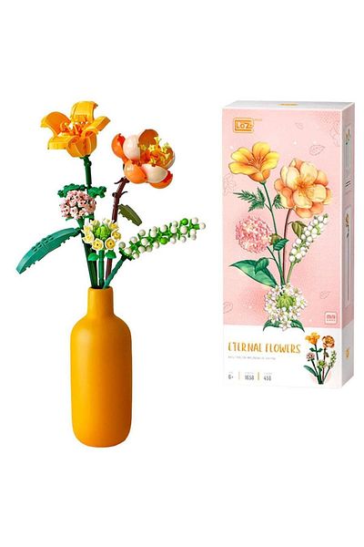 Loz Sunman1658 Building Set Eternal Flowers: Orange Bouquet 456 Pcs (Mini Parts)