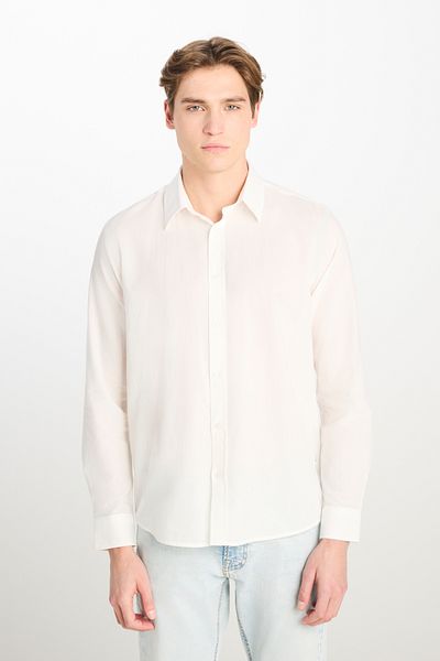 Lee 100% Cotton Regular Fit Regular Cut White Shirt