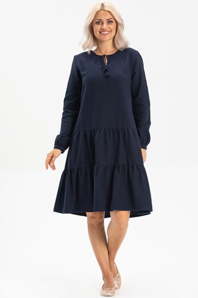 Eliş Şile Bezi Φόρεμα με μακριά μανίκια Güliş Flannel Κοντό Φθινοπωρινό και Χ...