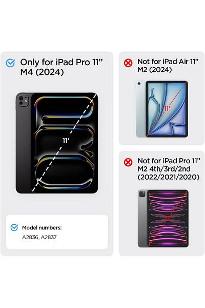 Spigen غطاء حماية Spigen Enzo Aramid لجهاز iPad Pro 11 بوصة (2024) M4 مع حامل قلم رصاص - أسود