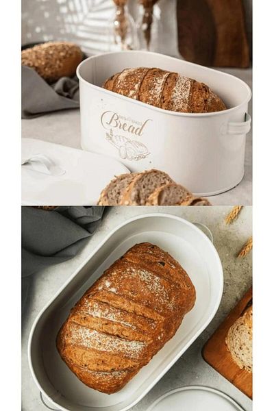 Bayev White Italian Style Metal Bread Bowl