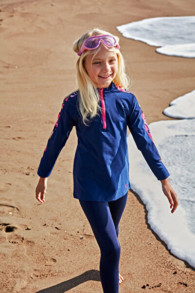 Marina Navy Blue Parachute Swimsuit Girl K2402