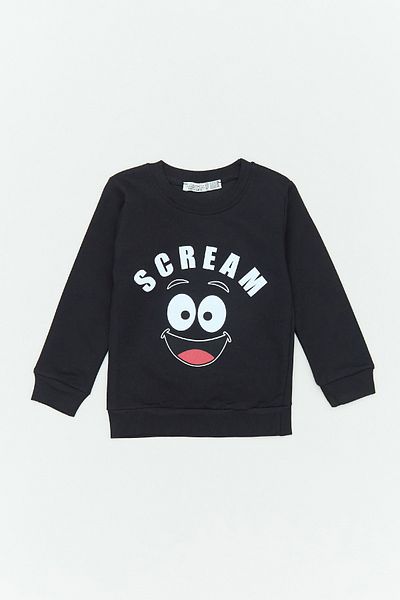 Fulla Moda Суитшърт за момче с принт на текст Scream