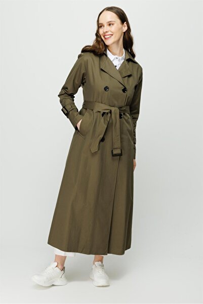 Esswaap Apolet Ve Aller Detaylı Trençkot Haki